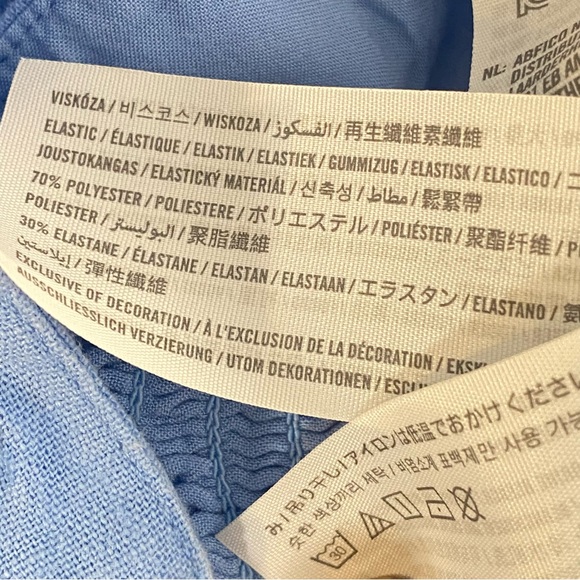 Abercrombie & Fitch Blue Two Piece Matching  Crop Top + Wide Leg Pants Medium - Picture 15 of 15